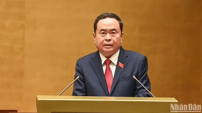 Chủ tịch Quốc hội Trần Thanh Mẫn phát biểu khai mạc Kỳ họp. (Ảnh: DUY LINH)