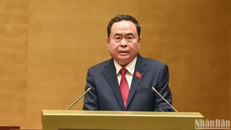 Chủ tịch Quốc hội Trần Thanh Mẫn phát biểu khai mạc Kỳ họp. (Ảnh: DUY LINH)