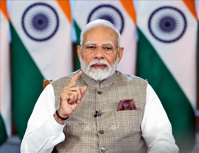 Thủ tướng Ấn Độ Narendra Modi phát biểu tại Hội nghị thượng đỉnh Tiếng nói Nam Bán cầu lần thứ 3 dưới hình thức trực tuyến ngày 17/8/2024. Ảnh: ANI/TTXVN Thủ tướng Ấn Độ Narendra Modi phát biểu tại Hội nghị thượng đỉnh Tiếng nói Nam Bán cầu lần thứ 3 dưới hình thức trực tuyến ngày 17/8/2024. Ảnh: ANI/TTXVN