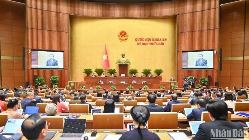 Toàn cảnh phiên khai mạc Kỳ họp thứ 9, Quốc hội khóa XV. (Ảnh: DUY LINH)