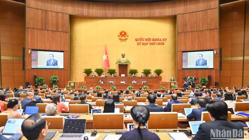 Toàn cảnh phiên khai mạc Kỳ họp thứ 9, Quốc hội khóa XV. (Ảnh: DUY LINH)