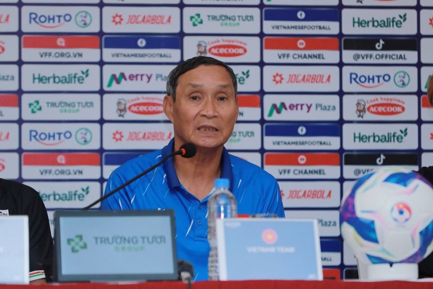 Huấn luyện viên Mai Đức Chung chia sẻ trước vòng loại Asian Cup nữ 2026. Ảnh: VFF Huấn luyện viên Mai Đức Chung chia sẻ trước vòng loại Asian Cup nữ 2026. Ảnh: VFF