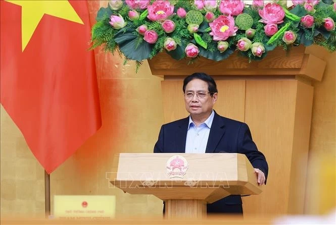 Thủ tướng Phạm Minh Chính chủ trì phiên họp. Ảnh: Dương Giang/TTXVN