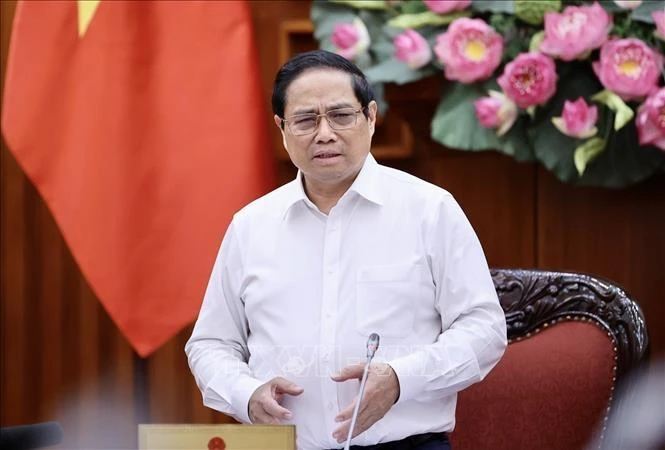 Thủ tướng Chính phủ Phạm Minh Chính kết luận cuộc họp. Ảnh: TTXVN.