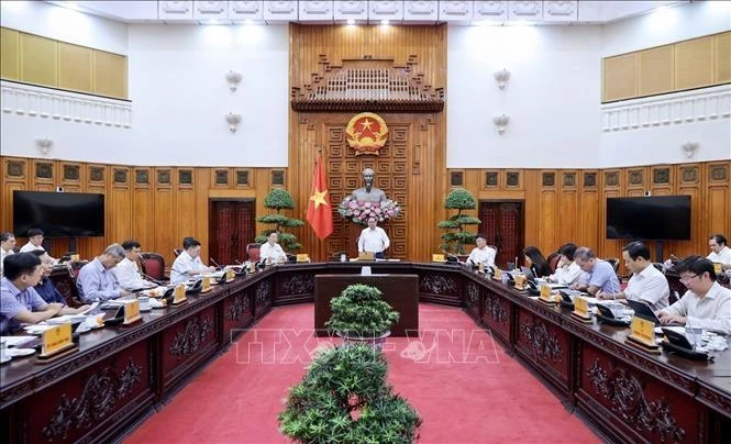 Thủ tướng Chính phủ Phạm Minh Chính kết luận cuộc họp. Ảnh: TTXVN.