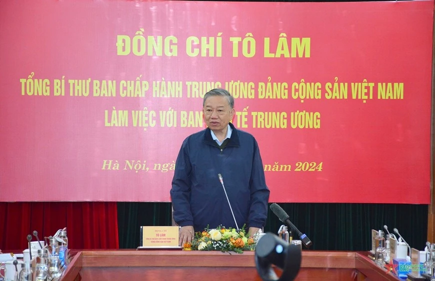 Tổng Bí thư Tô Lâm làm việc tại Ban Kinh tế Trung ương.