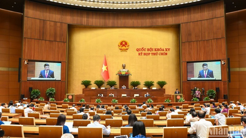 Quang cảnh phiên họp ở hội trường chiều 19/5. (Ảnh: BÙI GIANG) Quang cảnh phiên họp ở hội trường chiều 19/5. (Ảnh: BÙI GIANG)