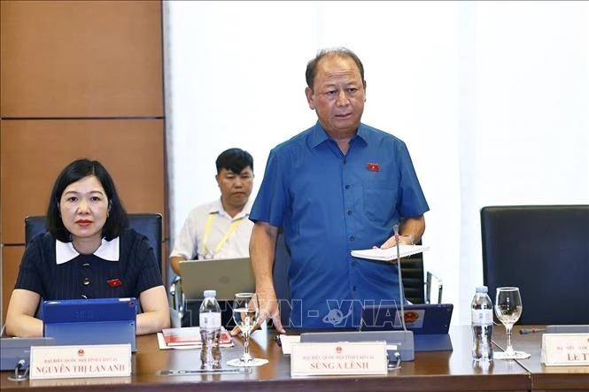 Đại biểu Quốc hội tỉnh Lào Cai Sùng A Lềnh phát biểu. Ảnh: Doãn Tấn/TTXVN