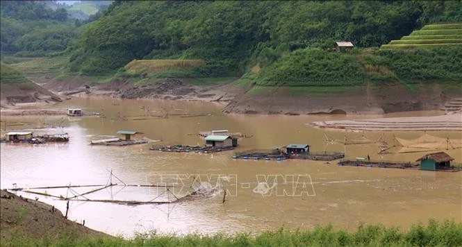 Các hộ nuôi cá lồng ở Đà Vị (Na Hang, Tuyên Quang) bị thiệt hại nặng sau trận mưa. Ảnh tư liệu: Văn Tý/TTXVN