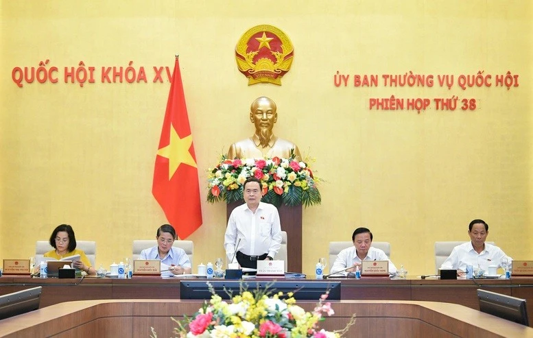 Chủ tịch Quốc hội Trần Thanh Mẫn phát biểu tại Phiên họp - Ảnh: VGP/LS