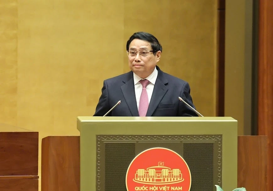 Thủ tướng Phạm Minh Chính cho biết, Chương trình hành động của Chính phủ đề ra 41 nhóm chỉ tiêu và 7 nhóm nhiệm vụ trọng tâm. Ảnh: Đình Hiệp