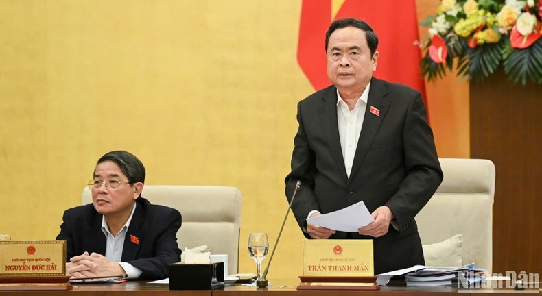 Chủ tịch Quốc hội Trần Thanh Mẫn phát biểu bế mạc. (Ảnh: DUY LINH) Chủ tịch Quốc hội Trần Thanh Mẫn phát biểu bế mạc. (Ảnh: DUY LINH)
