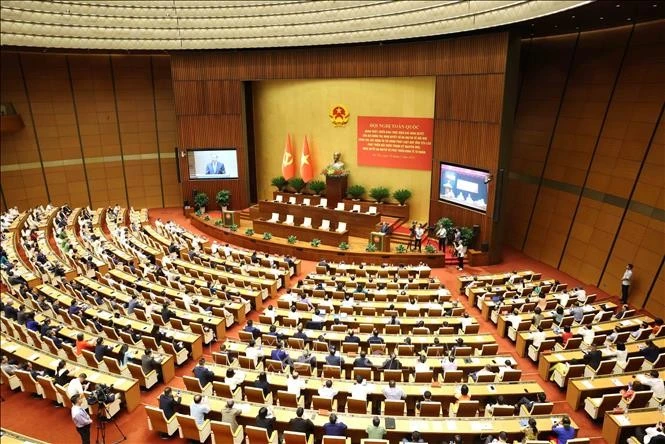 Hội nghị toàn quốc quán triệt, triển khai thực hiện Nghị quyết 66-NQ/TW và Nghị quyết 68-NQ/TW của Bộ Chính trị. Ảnh: Phương Hoa/TTXVN