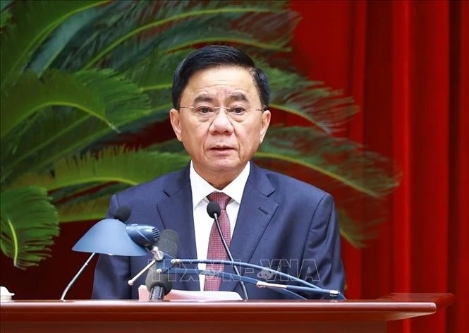 Đồng chí Trần Cẩm Tú, Ủy viên Bộ Chính trị, Thường trực Ban Bí thư, Chủ nhiệm Ủy ban Kiểm tra Trung ương phát biểu.