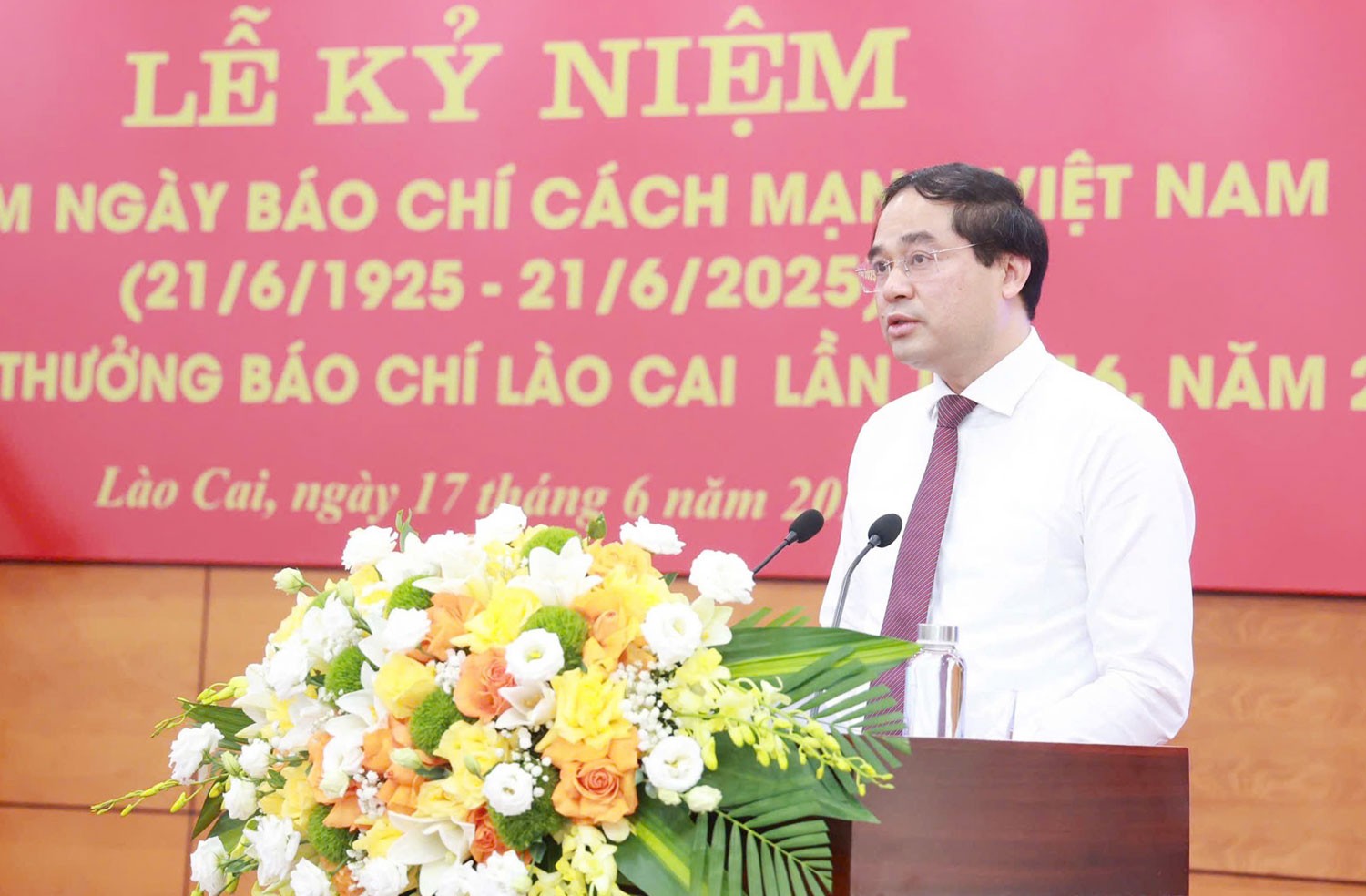 Đồng chí Trịnh Xuân Trường, Bí thư Tỉnh ủy, Chủ tịch UBND tỉnh phát biểu tại lễ kỷ niệm. g3.jpg