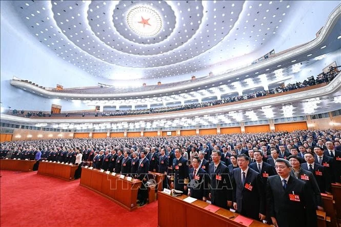 Các đại biểu tại lễ bế mạc Kỳ họp thứ ba Đại hội Đại biểu Nhân dân Toàn quốc Trung Quốc (Nhân Đại - tức Quốc hội) khóa XIV, ở Bắc Kinh, Trung Quốc, ngày 11/3/2025. Ảnh: THX/TTXVN