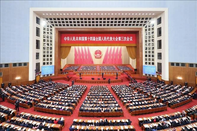 Toàn cảnh lễ bế mạc Kỳ họp thứ ba Đại hội Đại biểu Nhân dân Toàn quốc Trung Quốc (Nhân Đại - tức Quốc hội) khóa XIV, ở Bắc Kinh, Trung Quốc, ngày 11/3/2025. Ảnh: THX/TTXVN