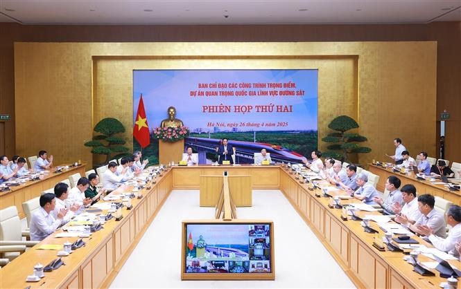 Phiên họp thứ hai Ban Chỉ đạo các công trình trọng điểm, dự án quan trọng quốc gia lĩnh vực đường sắt. Ảnh: Dương Giang/TTXVN Phiên họp thứ hai Ban Chỉ đạo các công trình trọng điểm, dự án quan trọng quốc gia lĩnh vực đường sắt. Ảnh: Dương Giang/TTXVN
