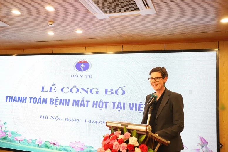 Tiến sĩ Angela Pratt phát biểu tại Lễ công bố - Ảnh: VGP/HN