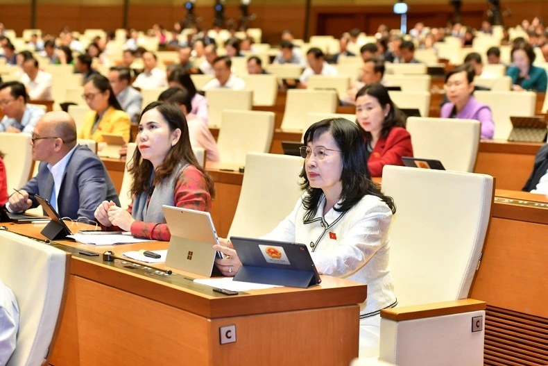 Các đại biểu dự phiên họp sáng 29/10. (Ảnh: ĐĂNG KHOA)