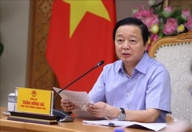 Phó Thủ tướng Trần Hồng Hà phát biểu chỉ đạo. Ảnh: Văn Điệp/TTXVN