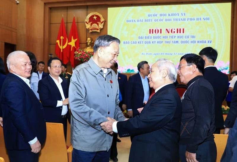 Tổng Bí thư Tô Lâm với cử tri Đơn vị bầu cử số 1.