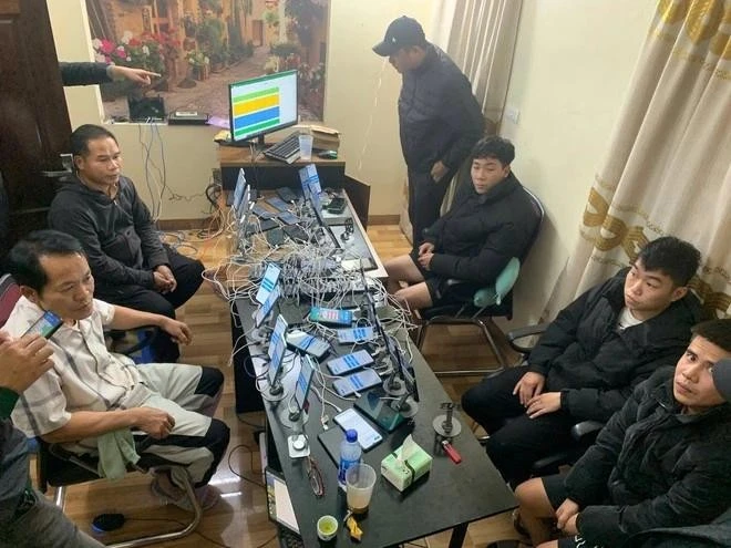 Nhóm đối tượng bị bắt giữ.