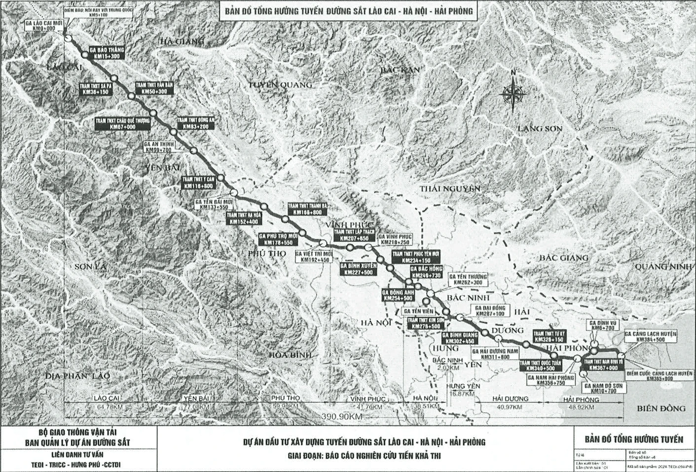 Hướng tuyến dự án. (Ảnh chụp từ báo cáo ĐTM).