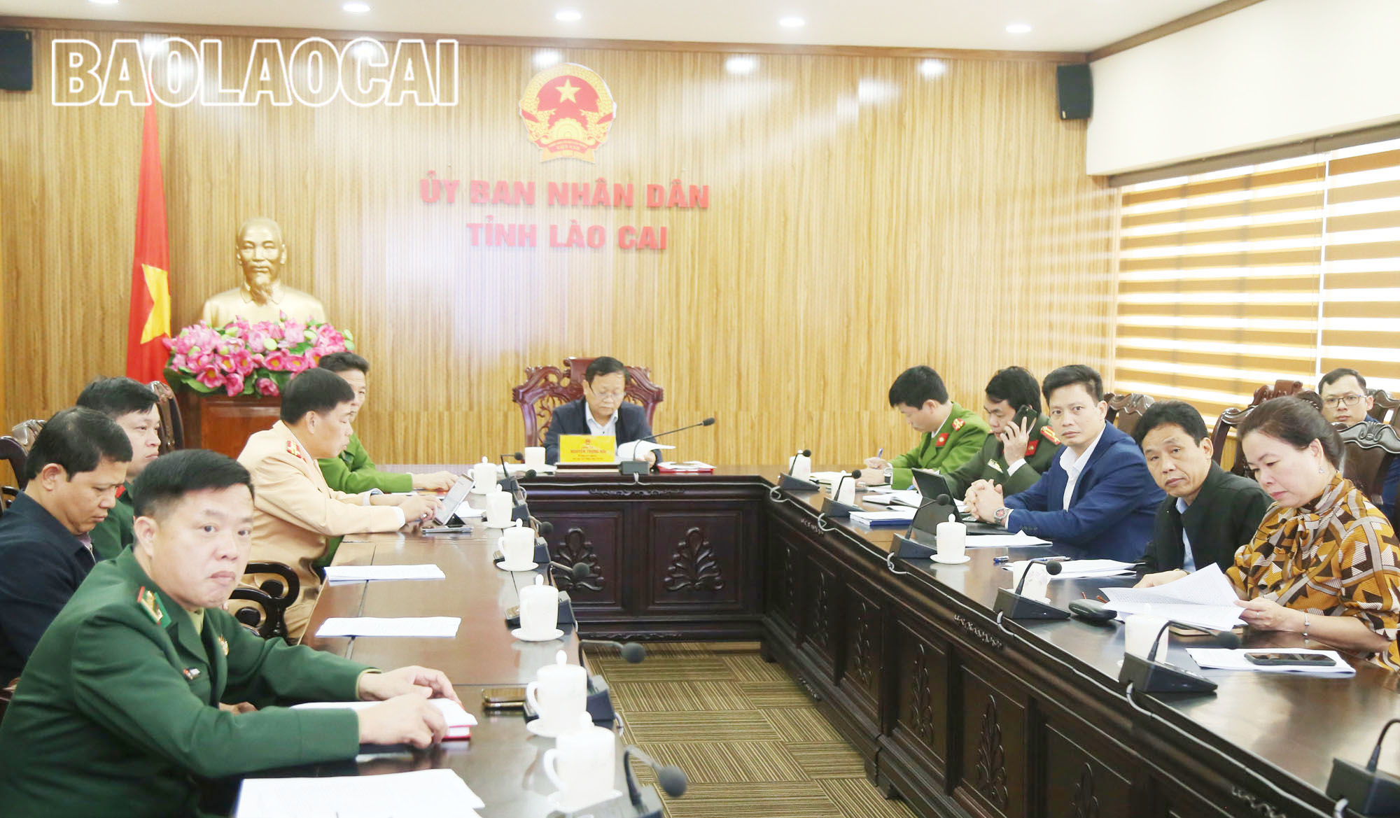 Các đại biểu dự hội nghị tại điểm cầu Lào Cai. dtc1-1-6383.jpg