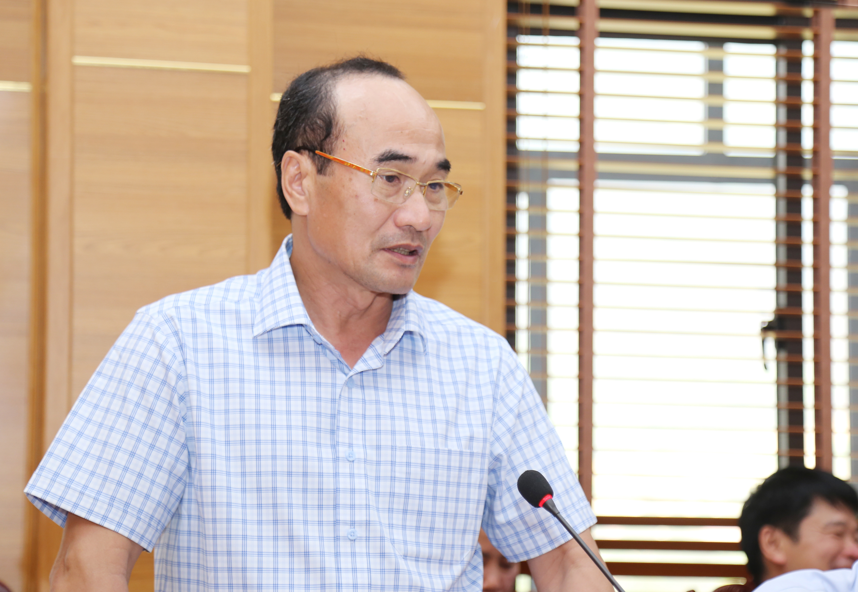 Đồng chí Vũ Xuân Cường, Phó Bí thư Thường trực Tỉnh ủy phát biểu tại buổi làm việc. 3205.jpg