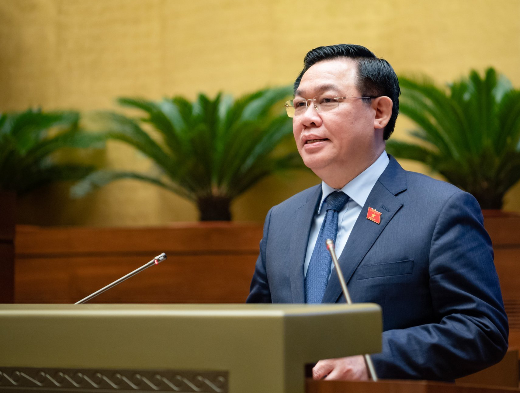 Chủ tịch Quốc hội Vương Đình Huệ phát biểu bế mạc hội nghị. (Ảnh CTTĐT Quốc hội) 4.jpg