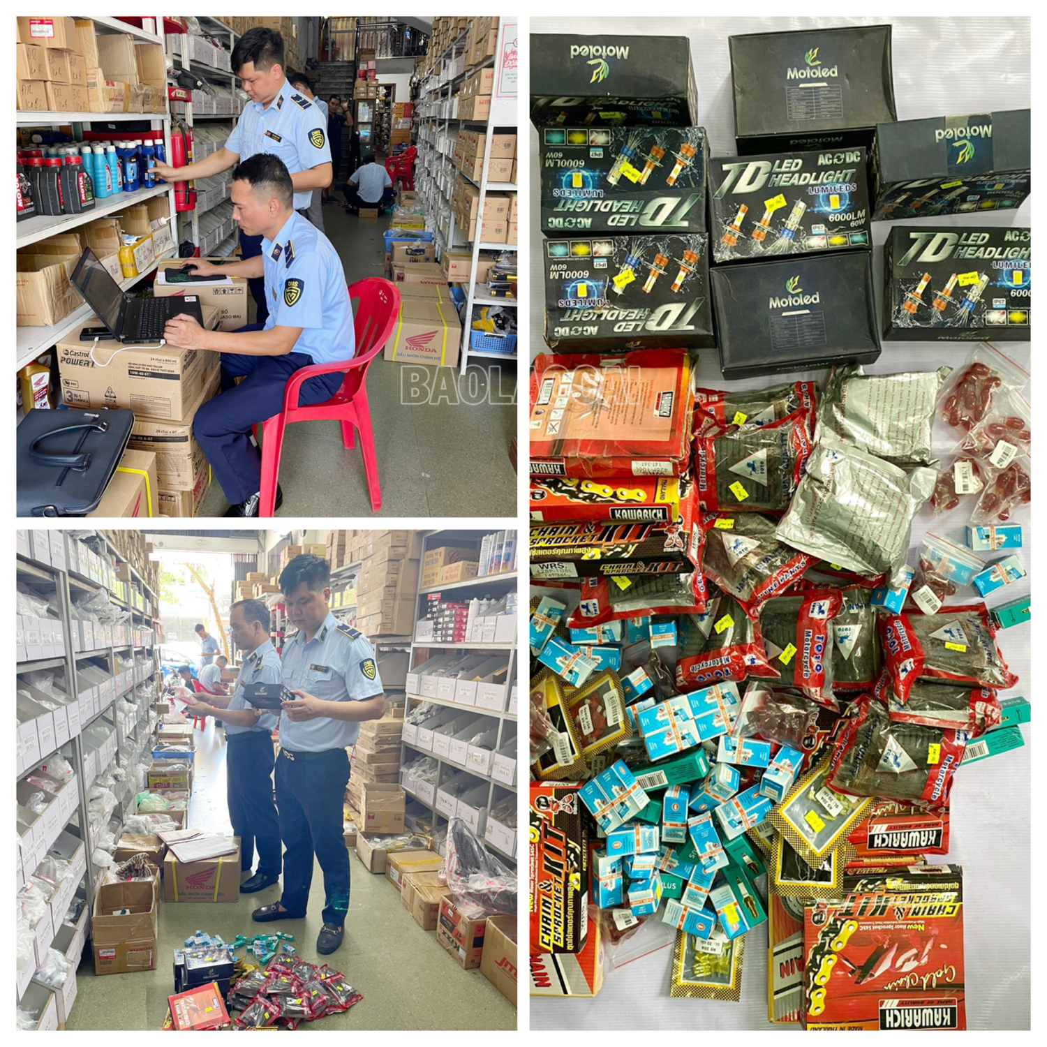 Đội Quản lý thị trường số 1 kiểm tra, thu giữ và xử lý nhiều phụ tùng không rõ nguồn gốc tại các cửa hàng buôn bán trên địa bàn thành phố Lào Cai. 77.jpg