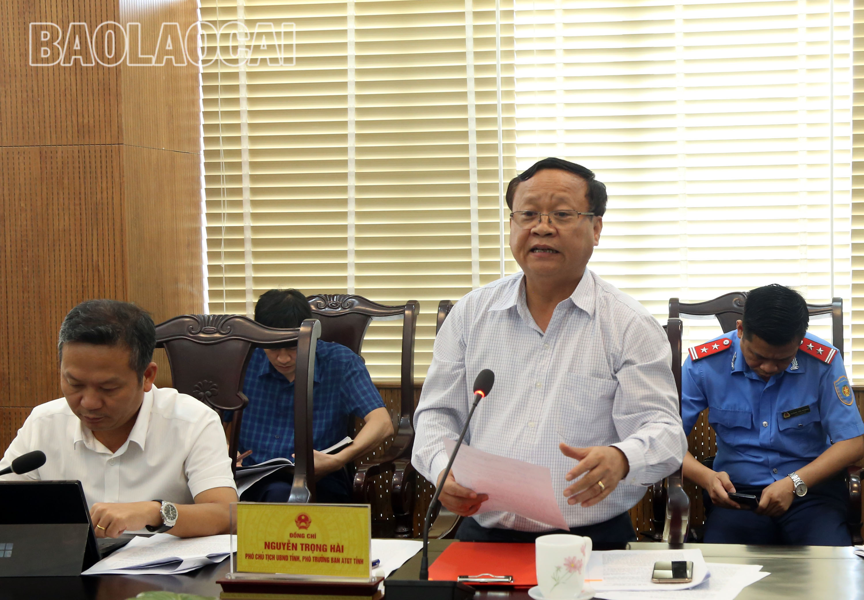 Đồng chí Nguyễn Trọng Hài, Phó Chủ tịch UBND tỉnh, Phó ban An toàn giao thông tỉnh phát biểu tại buổi làm việc. A1 (13).JPG