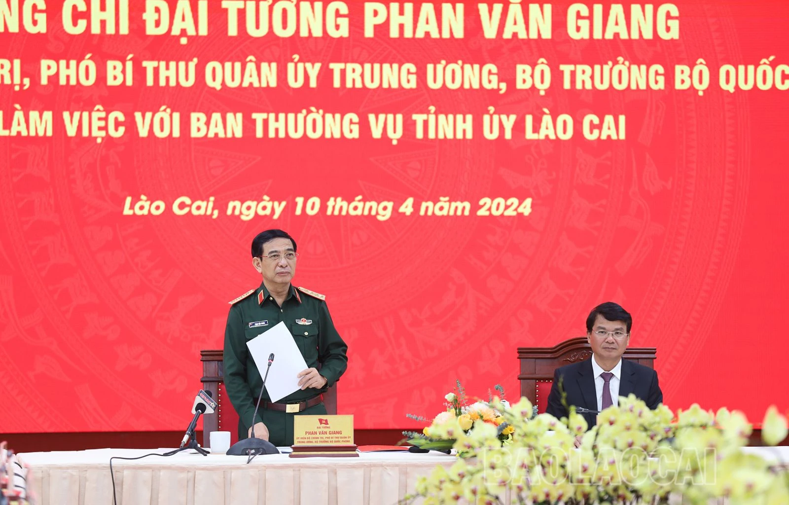 Đại tướng Phan Văn Giang, Bộ trưởng Bộ Quốc phòng phát biểu tại buổi làm việc (2).JPG