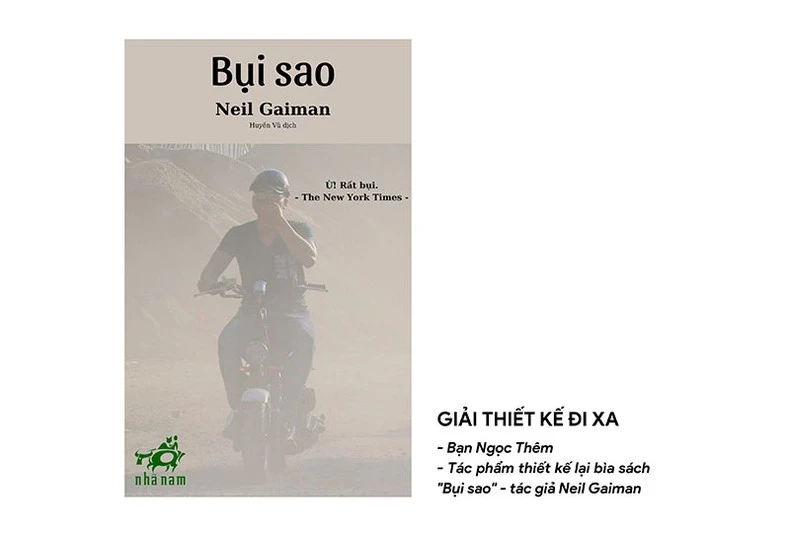 Bìa cuốn "Bụi sao" được thiết kế theo tình hình ô nhiễm môi trường hiện nay.