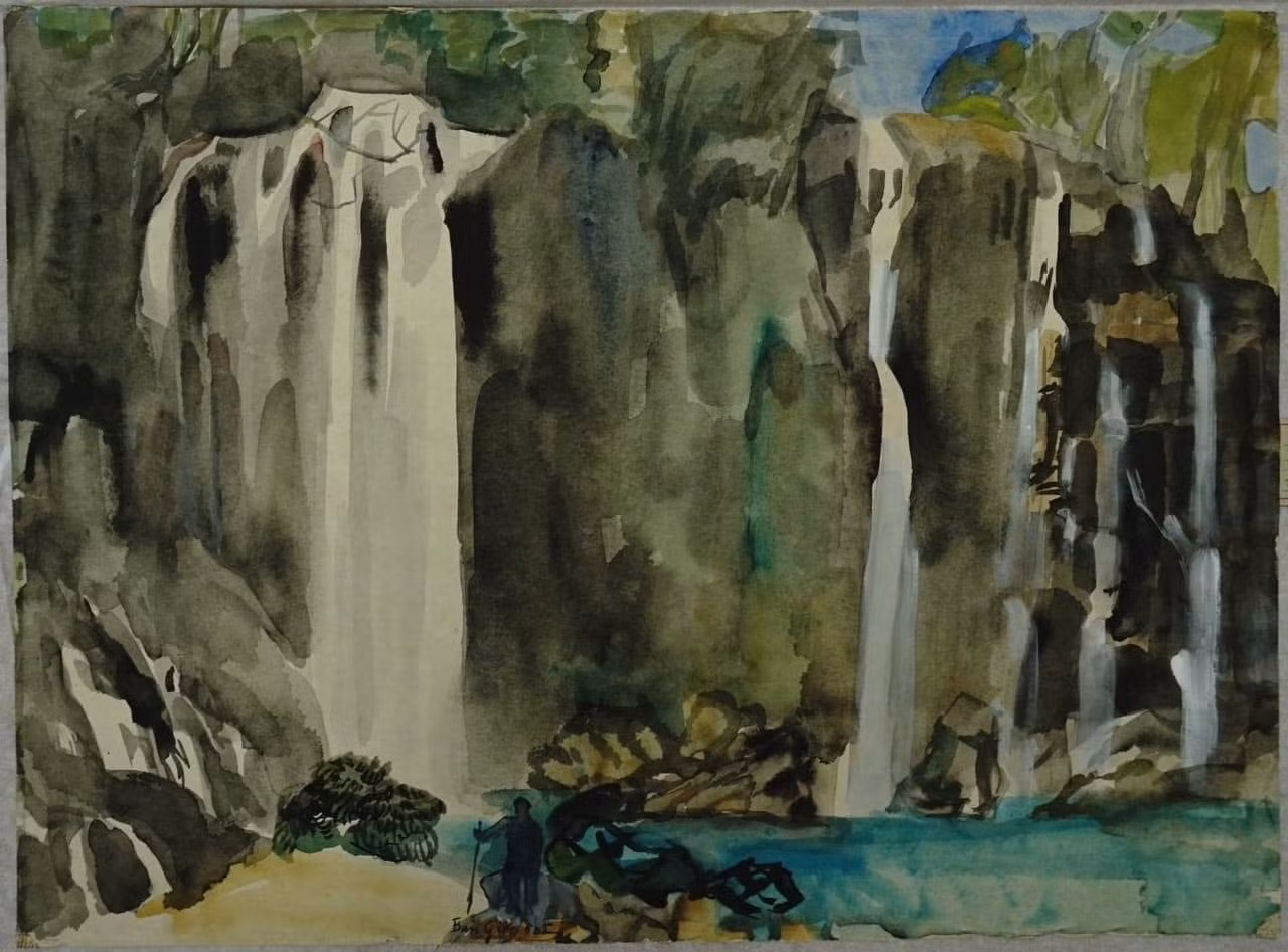 Thưởng lãm tác phẩm "Thác Bản Giốc" - Nguyễn Văn Tỵ bản gốc và bản công nghệ cinemagraph.