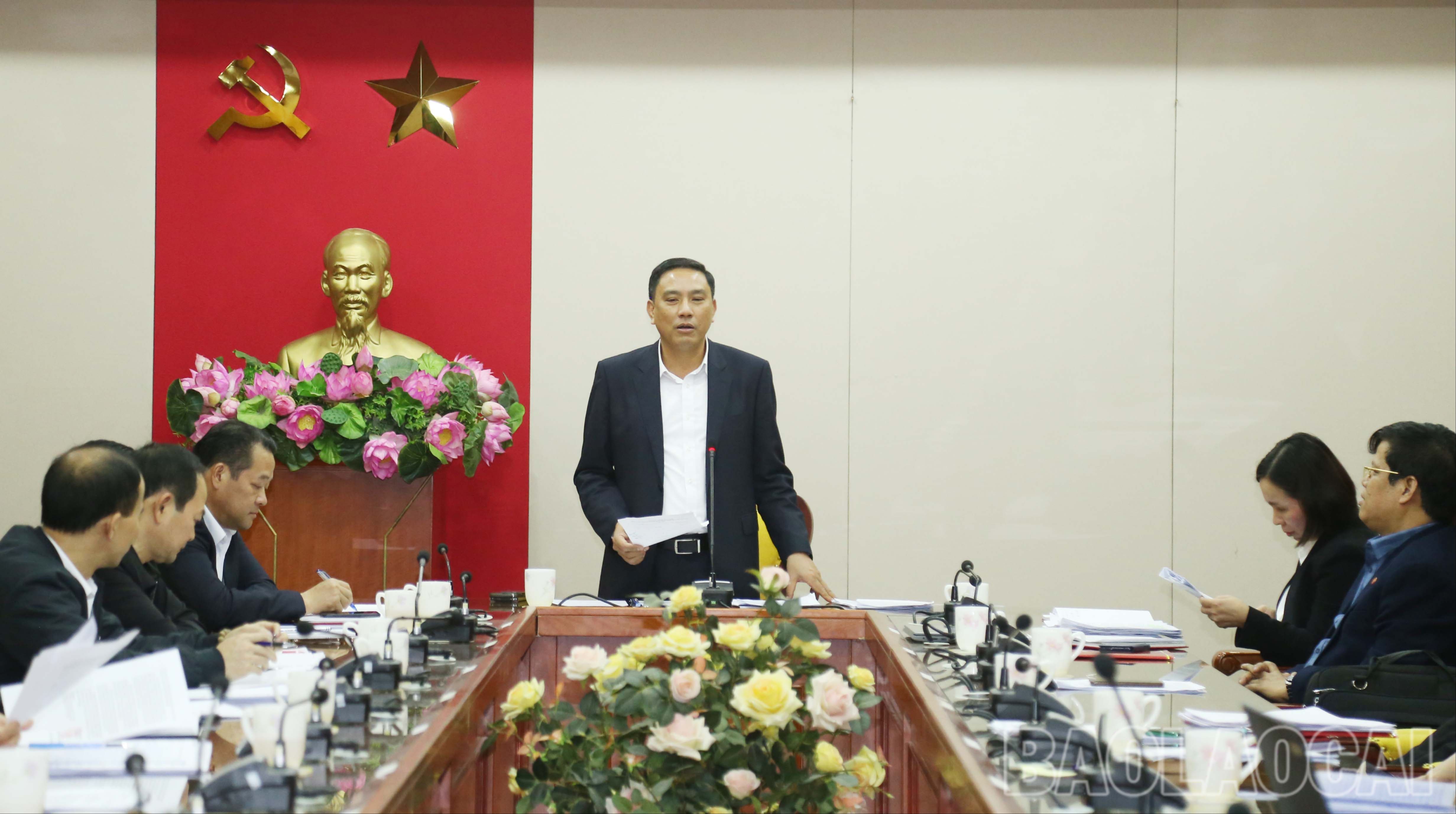 Phó Bí thư Tỉnh ủy Hoàng Giang phát biểu kết luận hội nghị. img-6659-364-2434.jpg