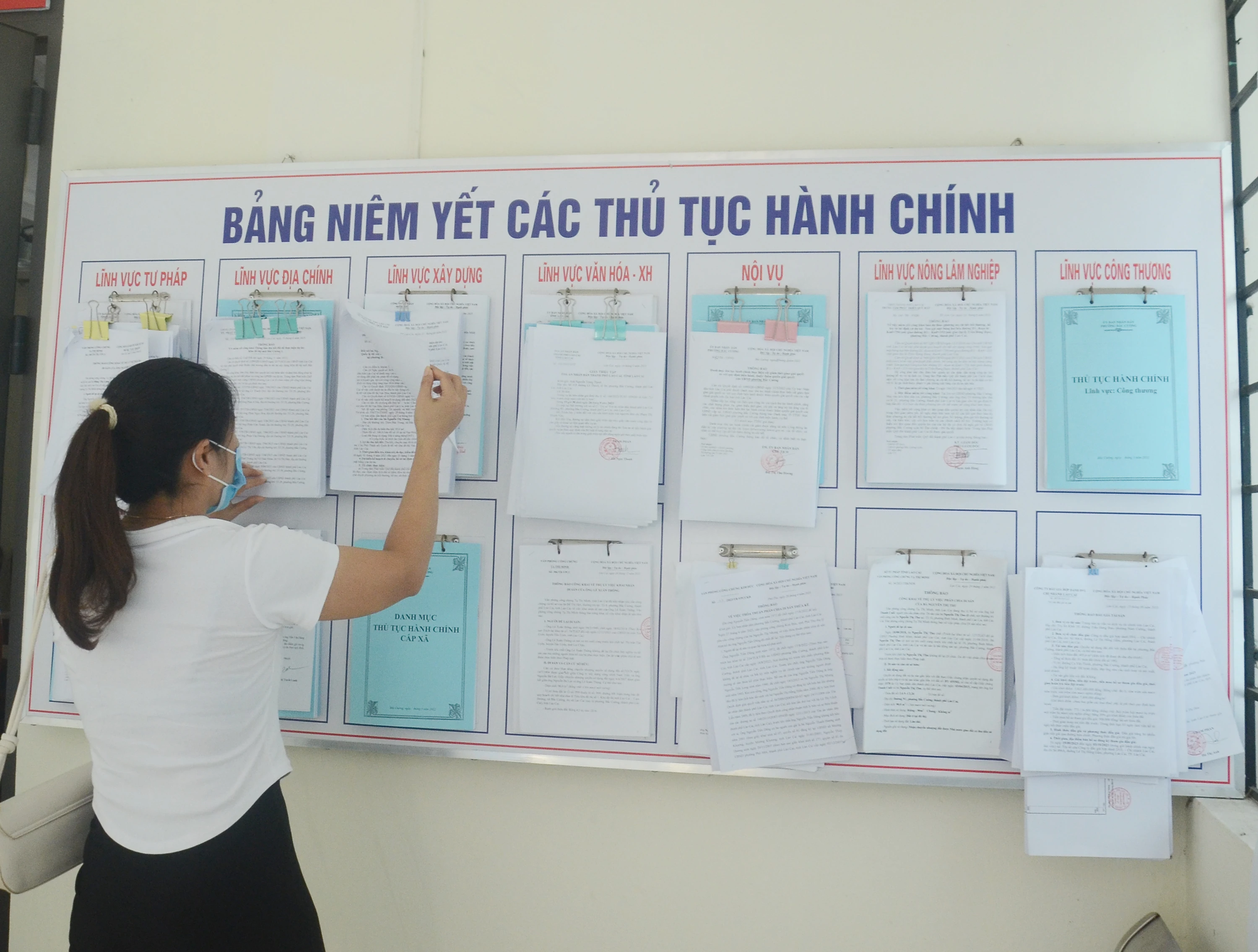 Thủ tục hành chính được niêm yết công khai tại trụ sở phường Bắc Cường.JPG