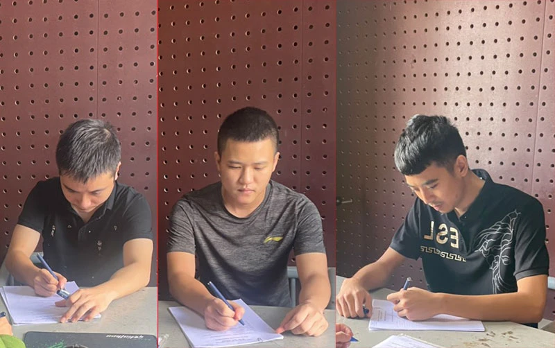 3 đối tượng Cao Vũ Trọng, Nguyễn Đức Long và Thái Minh Khoa.