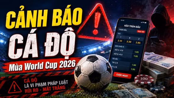Cá độ bóng đá mùa World Cup 2026: Một cú click có thể trả giá bằng án tù