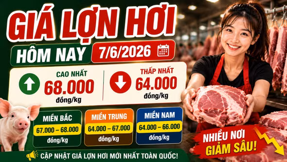 Giá lợn hơi hôm nay 7/6: Chênh lệch tới 4.000 đồng/kg giữa các vùng