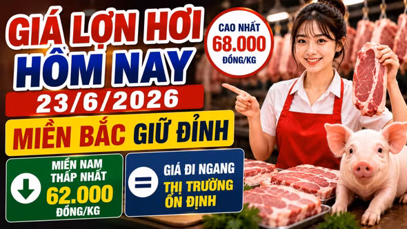 Giá lợn hơi hôm nay 23/6: Miền Nam thấp nhất, miền Bắc dẫn đầu