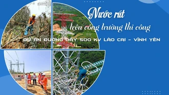 Nước rút trên công trường thi công Dự án đường dây 500 kV Lào Cai - Vĩnh Yên