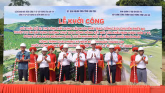 Khởi công cầu Ngòi Phát thuộc dự án xây dựng đường dọc sông Hồng kết nối cửa khẩu Bản Vược đến Y Tý