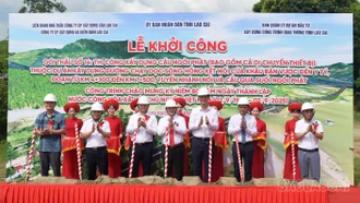 Khởi công cầu Ngòi Phát thuộc dự án xây dựng đường dọc sông Hồng kết nối cửa khẩu Bản Vược đến Y Tý