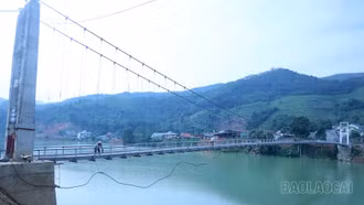 Hoàn thành sửa chữa cầu treo bến Thâu