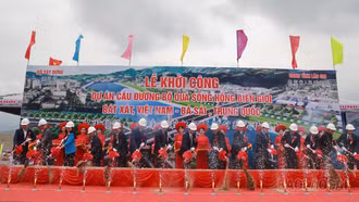 Khởi công dự án cầu đường bộ qua sông Hồng biên giới Bát Xát, Việt Nam - Bá Sái, Trung Quốc
