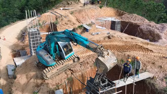 Gói thầu số 2, Dự án đường dây 500kV Lào Cai - Vĩnh Yên hoàn thành đổ bê tông cột móng đầu tiên 