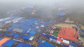 Hàng nghìn người dân và du khách tham dự lễ hội Gầu tào tại xã Pha Long