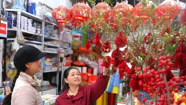 Thị trường đồ trang trí Tết: Đa dạng mẫu mã, giá cả hợp lý